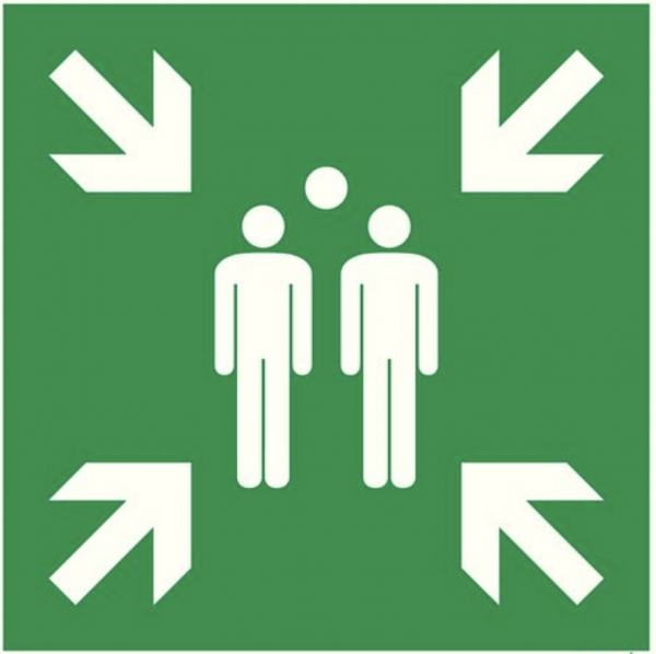 Schild Sammelplatz  40x40 cm Alu Nachleuchtend